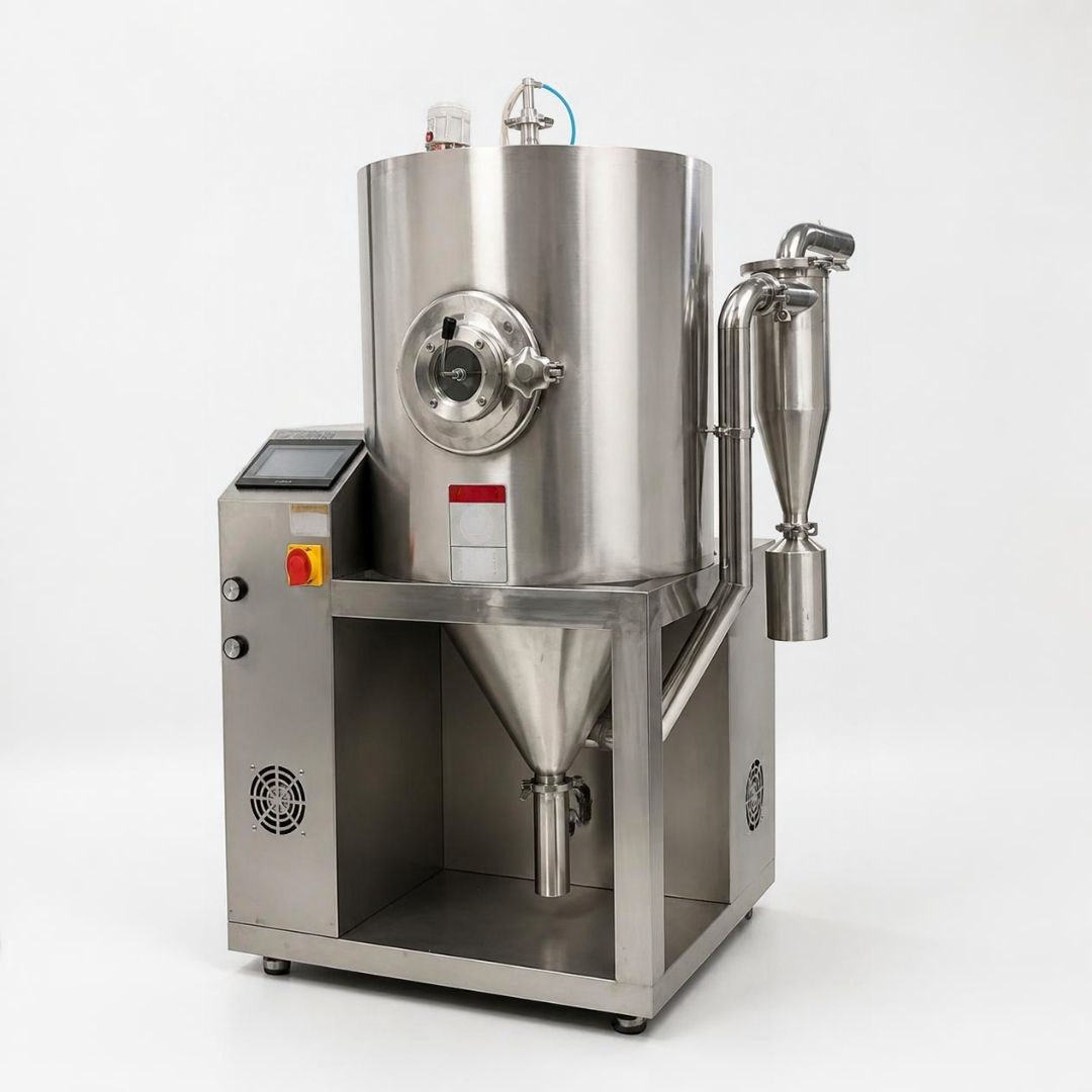 Spray dryer utilisé par Funga pour réduire les extraits en poudre